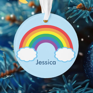 Pretty Rainbow Personalised Ornament
