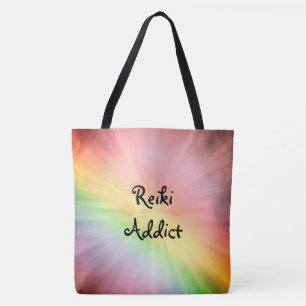 Pretty rainbow Reiki Addict design Tote Bag