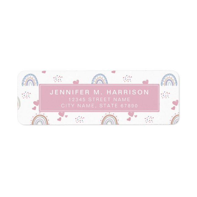 Pretty Rainbow Return Address Labels (Front)