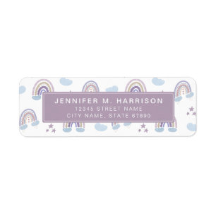 Pretty Rainbow Return Address Labels