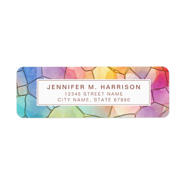 Pretty Rainbow Return Address Labels (Front)