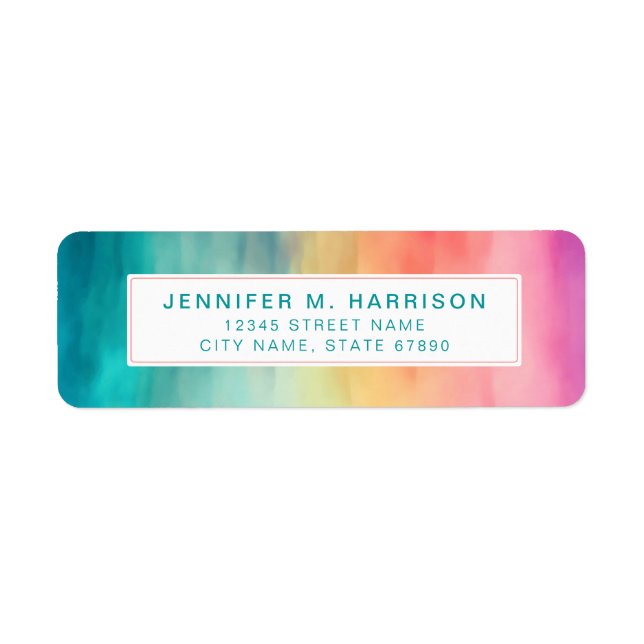 Pretty Rainbow Return Address Labels (Front)