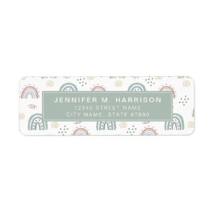 Pretty Rainbow Return Address Labels