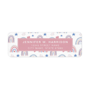Pretty Rainbow Return Address Labels