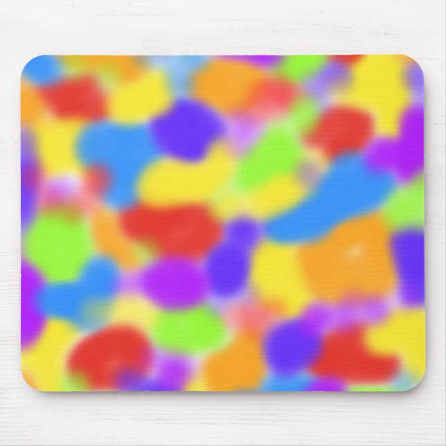 Pretty Rainbow Splodges Abstract Design Mouse Mat (Front)