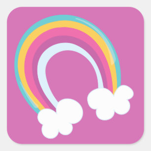 Pretty Rainbow Square Sticker