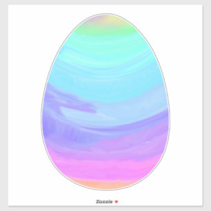 Pretty Rainbow Watercolor Easter Egg