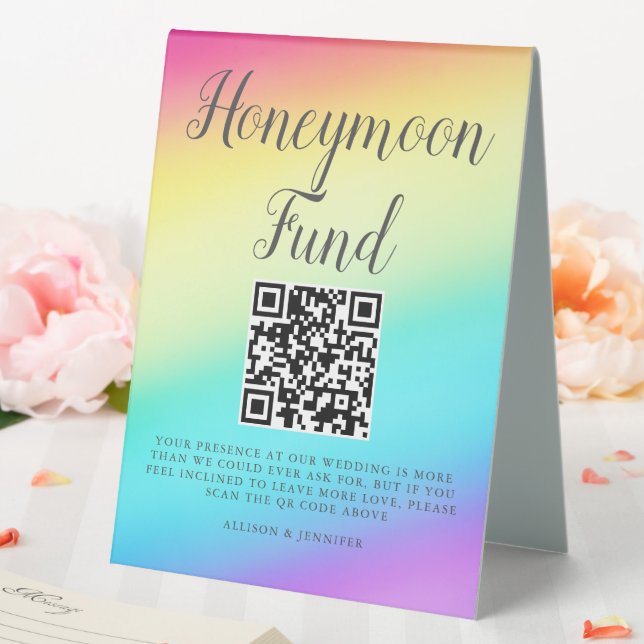 Pretty Rainbow Wedding Custom Honeymoon Fund (In SItu (Wedding))