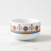 Pretty Rangoli Floral Border Soup Bowl (Front)