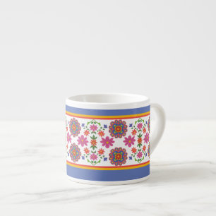 Pretty Rangoli Floral Borders Espresso Mug