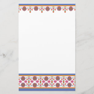 Pretty Rangoli Floral Borders Stationery