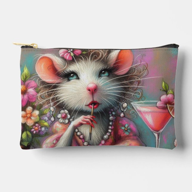 Pretty Rat Lady Having a Martini Contemplating Accessory Pouch (Front)