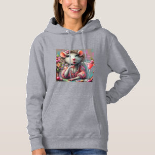 Pretty Rat Lady Having a Martini Contemplating Hoodie