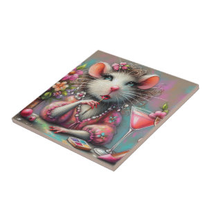 Pretty Rat Lady Having a Martini Contemplating Tile