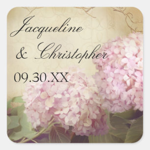 Pretty Reception Favour Seals Blush Pink Hydrangea