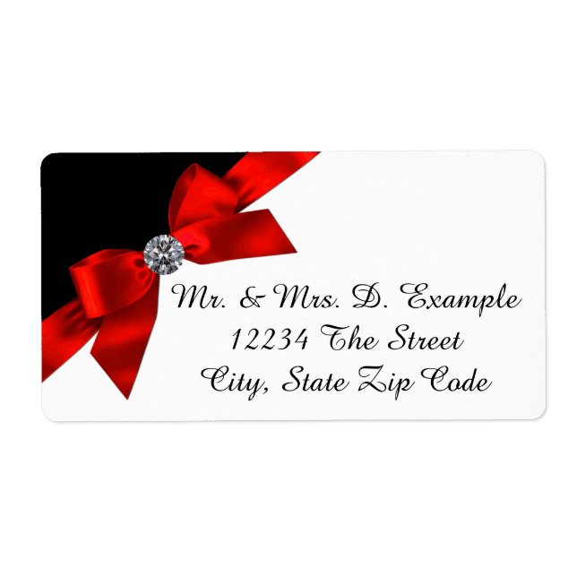 Pretty Red and Black Address Labels (Front)