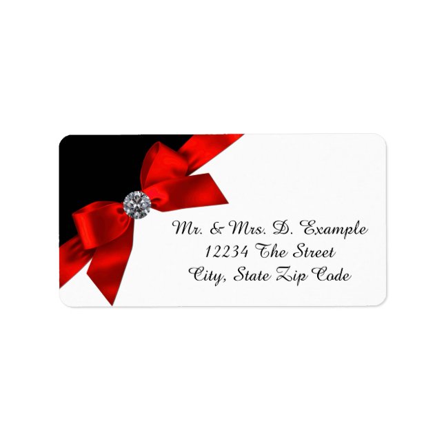 Pretty Red and Black Address Labels (Front)