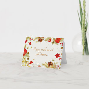 Pretty Red and gold Christmas theme custom Holiday Card