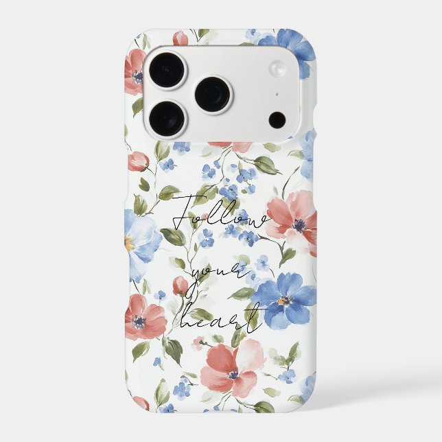 Pretty Red Blue Flowers (Back)