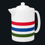 Pretty Red Blue Green Stripe on White Background<br><div class="desc">Pretty Red Blue Green Stripe on White Background teapot</div>