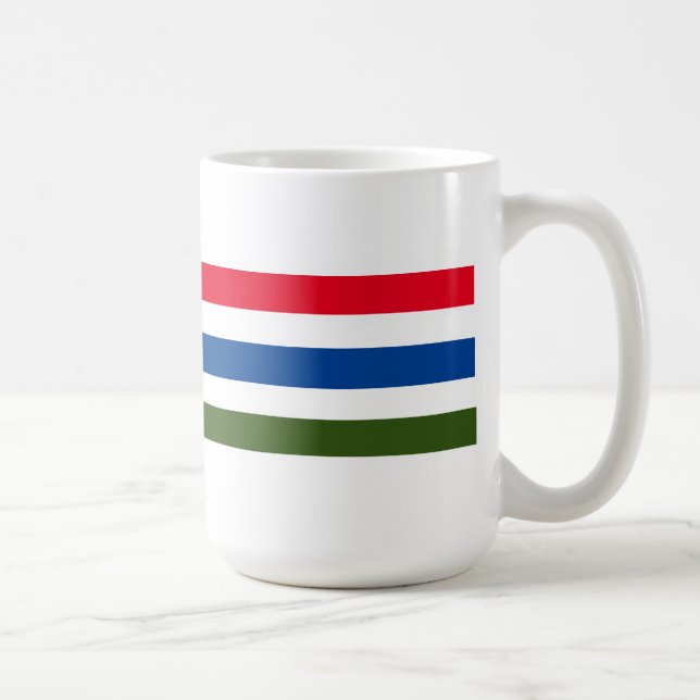 Pretty Red Blue Green Stripe on White Background   Coffee Mug (Right)