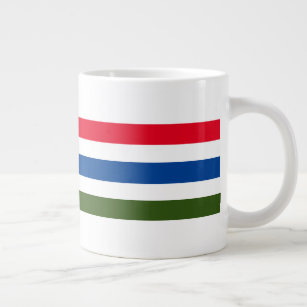 Pretty Red Blue Green Stripe on White Background  Large Coffee Mug