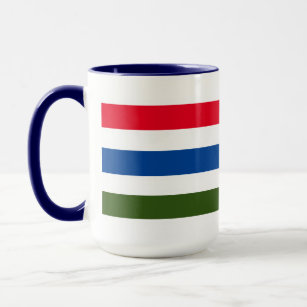Pretty Red Blue Green Stripe on White Background Mug