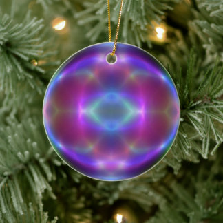 Pretty Red Blue Purple Abstract Christmas Ornament