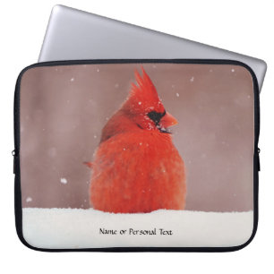 Pretty Red Cardinal Bird Snow Personal Laptop Sleeve