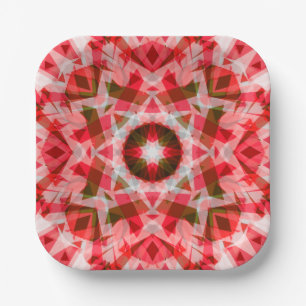 Pretty Red Christmas Star Party Snacks Nibbles Paper Plate