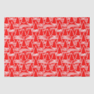 Pretty Red Christmas Trees Tissue Paper