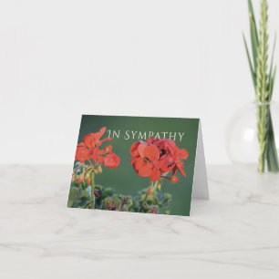 Pretty Red Flower Photo Sympathy Card with Verse