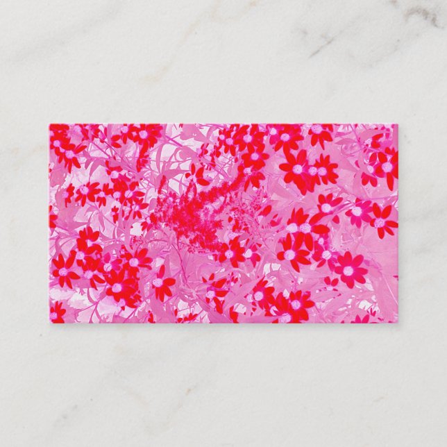 Pretty Red Flowers Business Card (Front)
