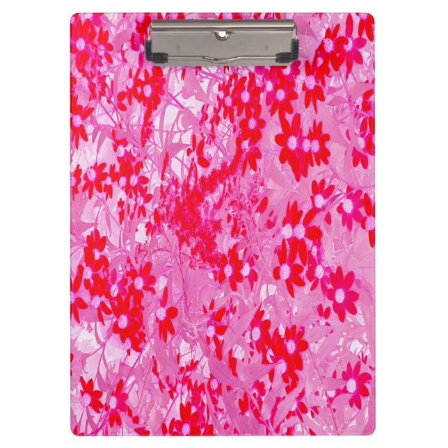 Pretty Red Flowers Clipboard (Front)