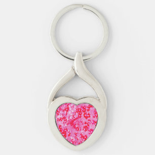 Pretty Red Flowers Key Ring