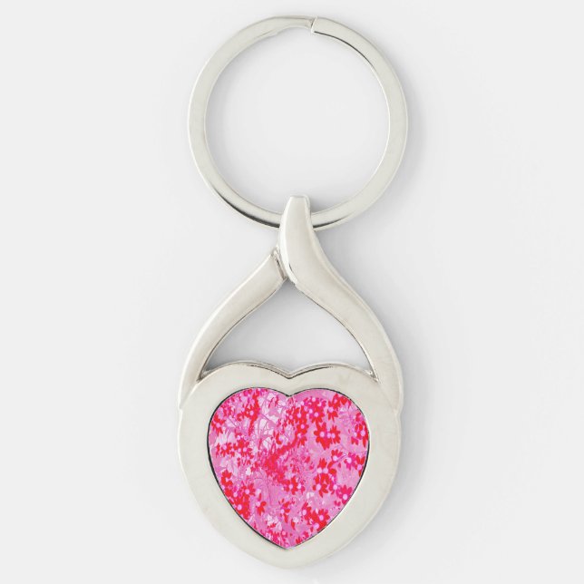 Pretty Red Flowers Key Ring (Front)