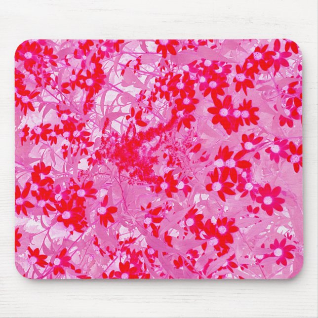 Pretty Red Flowers Mouse Mat (Front)