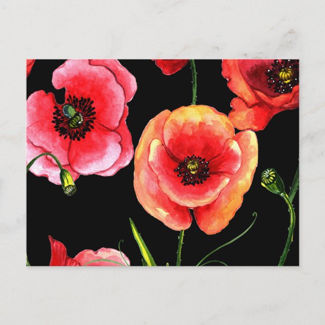 Pretty Red Flowers  Postcard (Front)