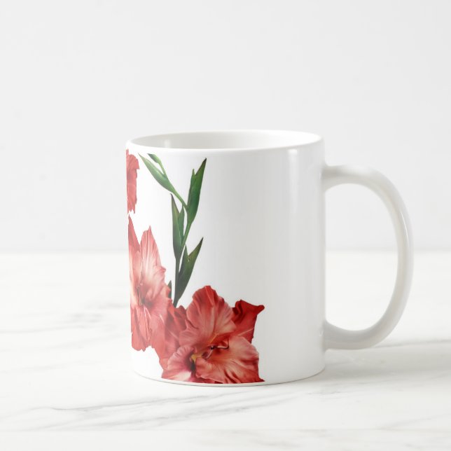 PRETTY RED GLADIOLUS COFFEE MUG (Right)