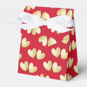 Pretty Red Gold White Personalised Favour Box