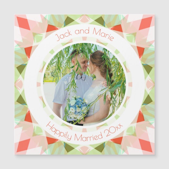 Pretty Red Green Wedding Keepsake Photo Gift (Front)