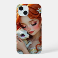 Pretty Red Haired Fairy with Dragon