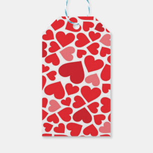 pretty red hearts gift tags