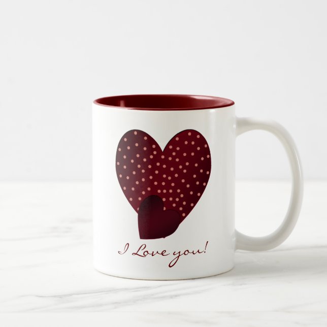 Pretty Red Hearts: I Love You Mug (Right)