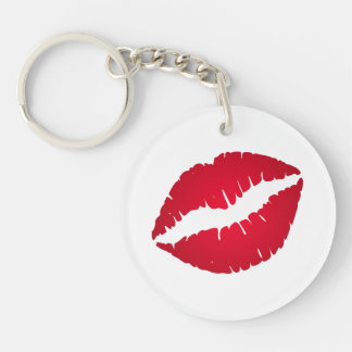 Pretty Red Ombre Lipstick Pout Kiss Key Ring