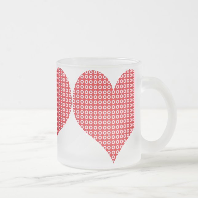 Pretty Red Pattern Love Hearts Mug (Right)