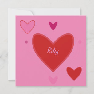 Pretty Red & Pink Hearts Valentine’s Day Card