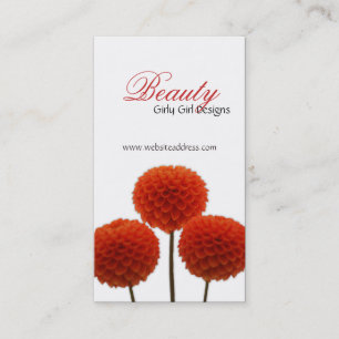 Pretty Red Pom Flowers Business Cards