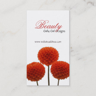 Pretty Red Pom Flowers Business Cards