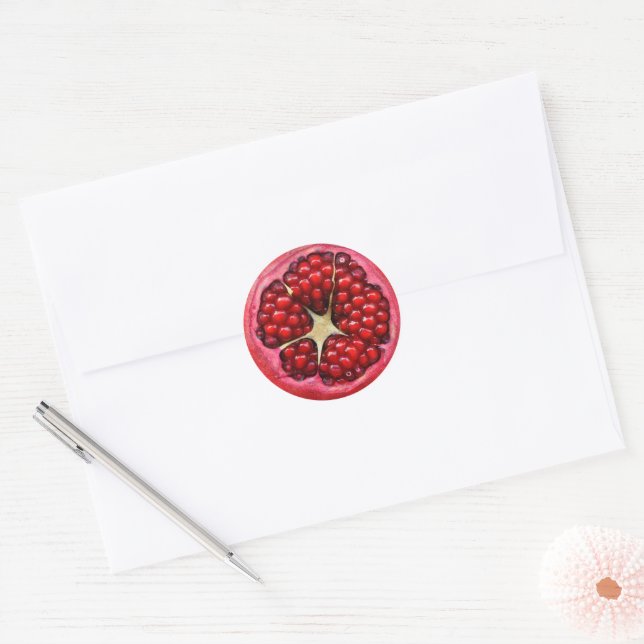 Pretty Red Pomegranate Photo Sticker (Envelope)